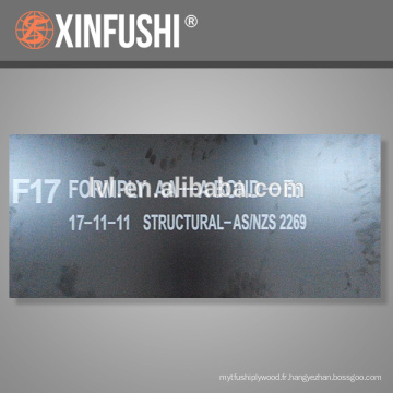 TOP Grade F17 1200 * 1800 * 17MM contreplaqué structurel pour le marché des Fidji depuis la Chine